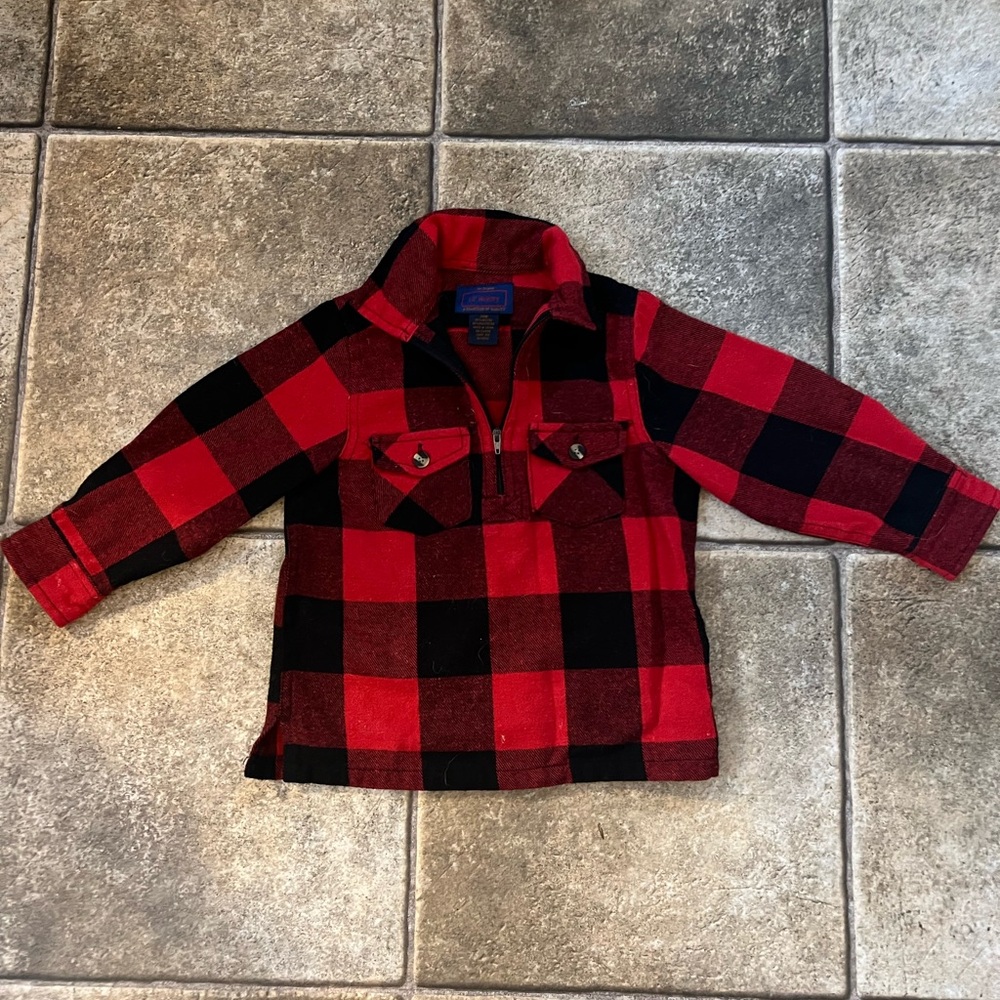 Lil’ Hickory Red and Black Plaid Jacket